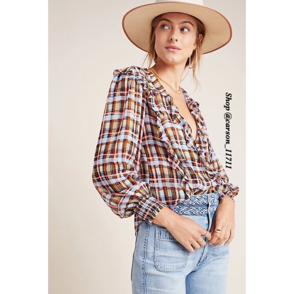 NWT Anthropologie Laila Ruffled Blouse by Maeve - Picture 1 of 9